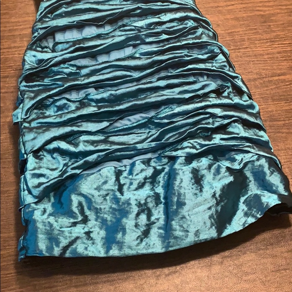 Nicole Miller Shimmery Turquoise Bodycon Dress - Picture 3 of 7